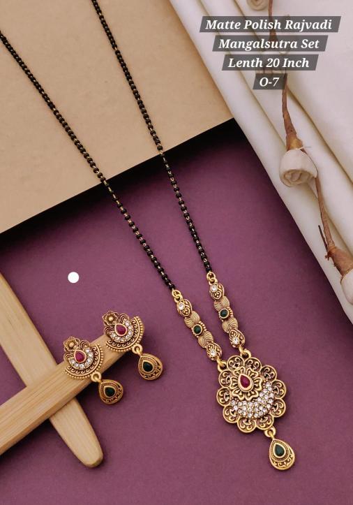Matte polish rajvadi mangalsutra set lenth 20 inch O 7 Fashion jwellery distributors in India
