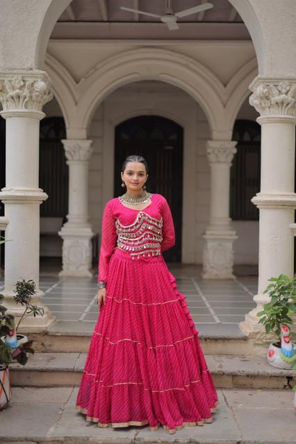 NAVRATRI KA 5047 Leheriya Pink Wholesale designer lehenga choli in Surat