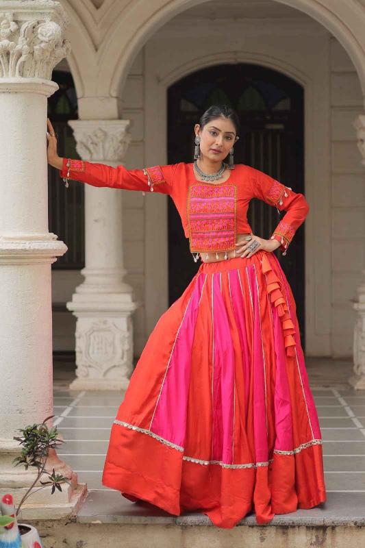 NAVRATRI LW 7139 Roman red Lehenga choli wholesalers in Surat
