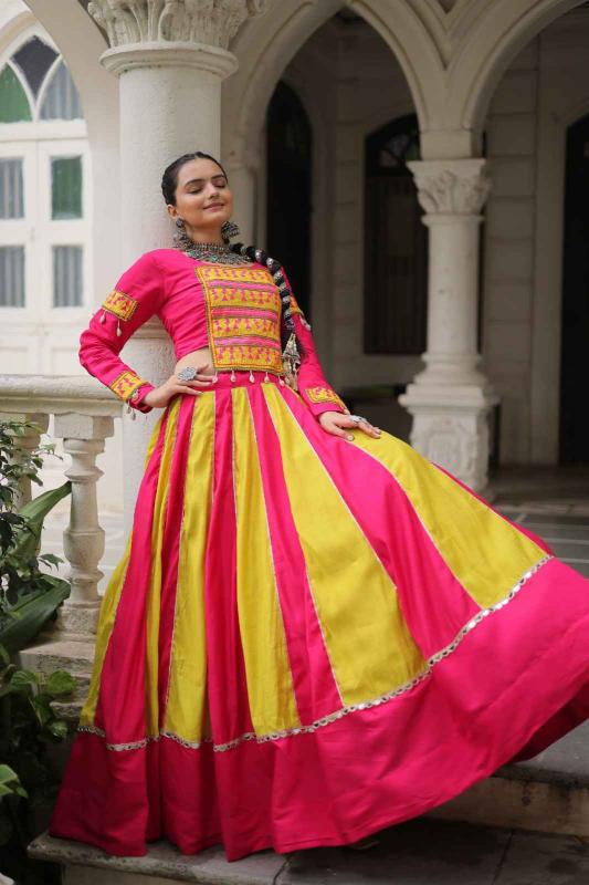 NAVRATRI LW 7139 Roman Yellow Bridal lehenga choli market in Gujarat