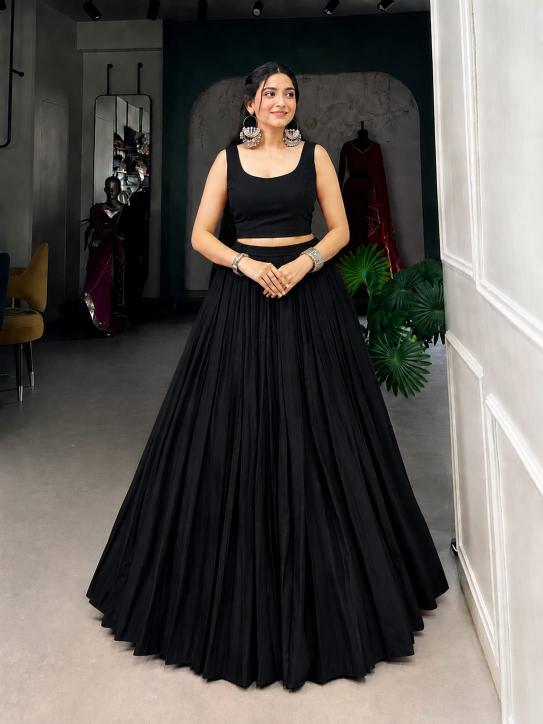 Navratri New REYON Black Cheap lehenga choli in Kolkata