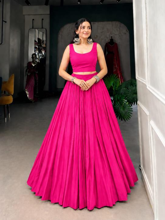Navratri New REYON Pink Latest lehenga choli designs in Kolkata