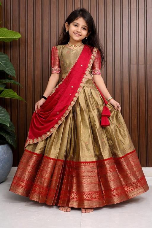 NEW LAUNCING KIDS silk Cream Kids lehenga choli in pune