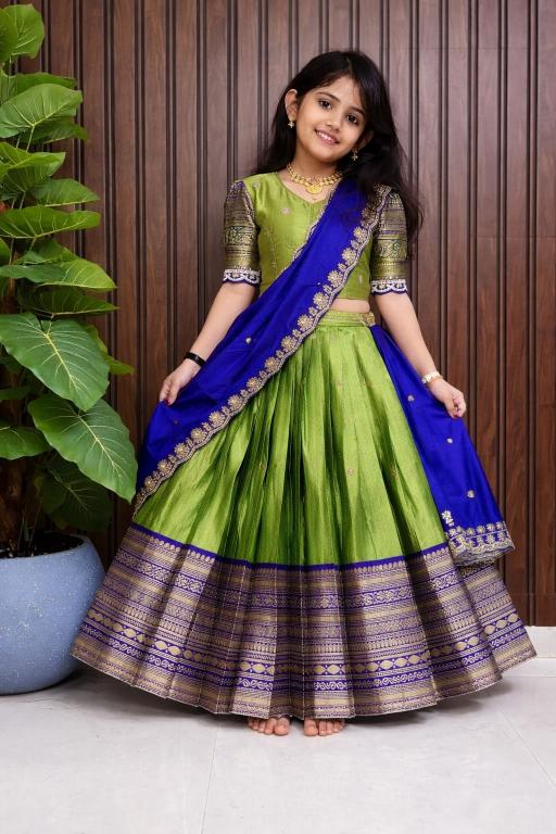 NEW LAUNCING KIDS silk Green Girls lehenga dress in pune