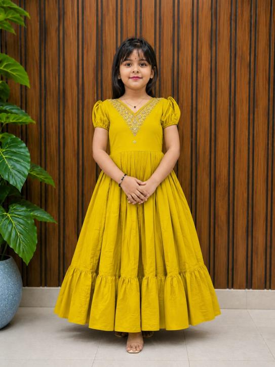 NEW LAUNCING SUMMER FROCK cotton Yellow Designer kids kurti in Pune