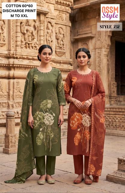 Ossm style 232 cotton 3pcs varanga kurtis wholesale 