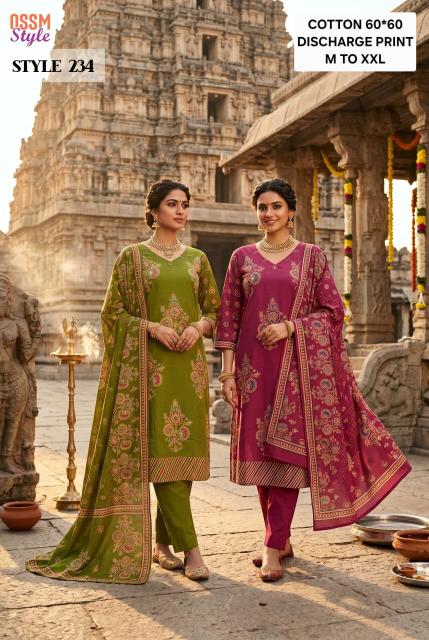 Ossm style 234 cotton 3pcs wholesale kurtis in mumbai with price 