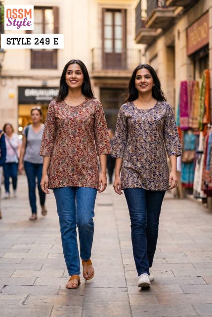 Ossm style 249 E short top wholesale cotton kurtis surat surat gujarat 