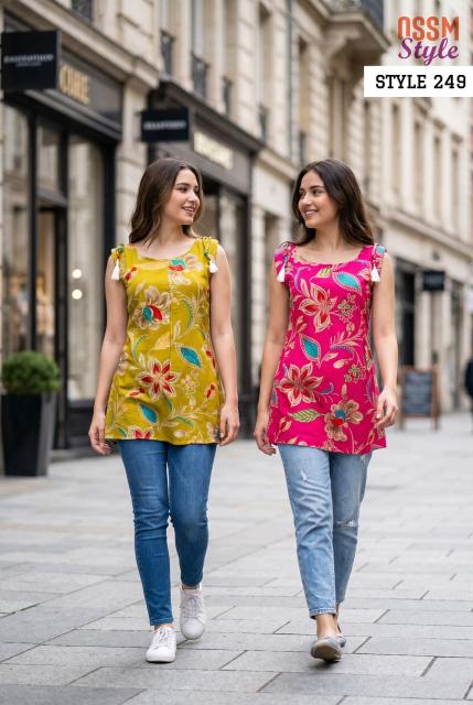 Ossm style 244 short top wholesale kurtis shop in udaipur 