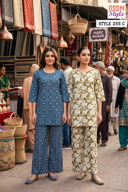 Ossm style 255 C co ord sets wholesale surat 