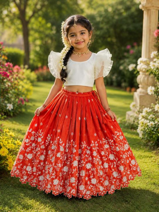 Pinkaa Oranjaa Cream Orange Kids kurti wholesale