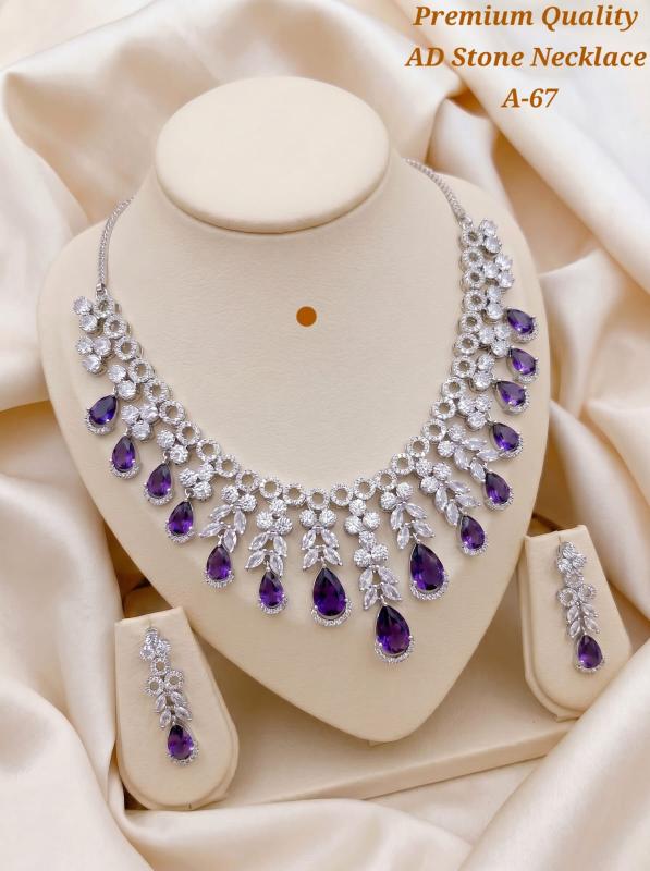 Premium quality ad stone necklace A 67 Artificial jewellery manufacturers in Pune