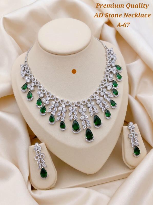 Premium quality ad stone necklace A 67 Artificial jewellery suppliers in Pune
