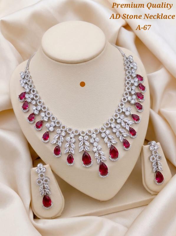 Premium quality ad stone necklace A 67 Cheap artificial jewellery in Pune