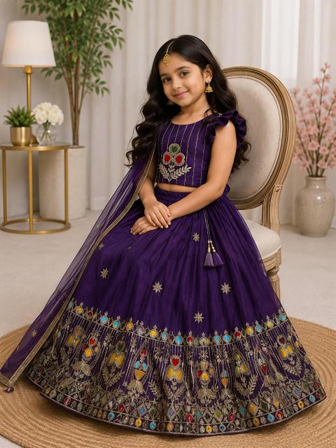 PRESENTING NEW DESIGNER Sindur Silk Lehengha for kids wholesale price