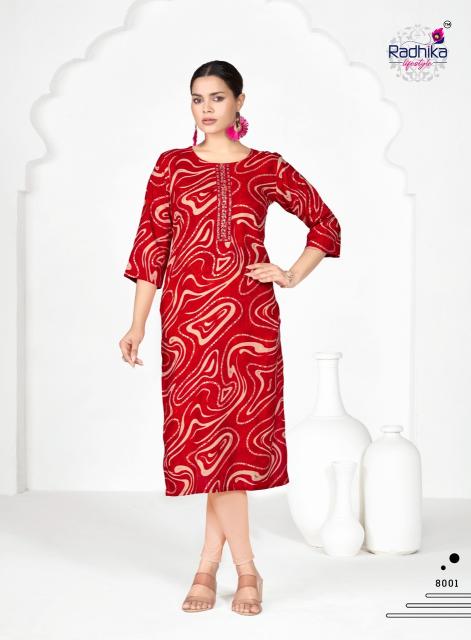 Radhika lifestyle alisha vol 8 wholesale printed kurti 