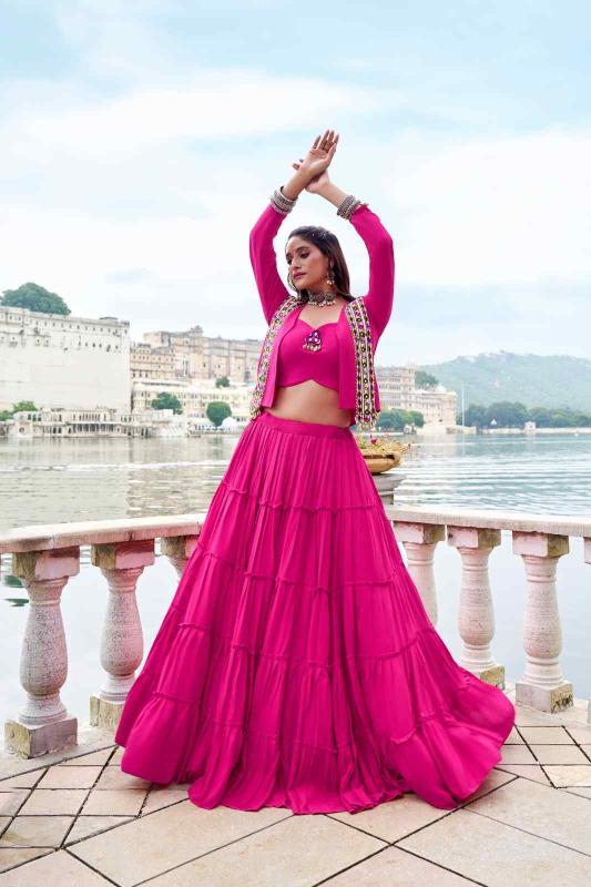 RAJUDI Rayon Pink Designer lehenga choli wholesale