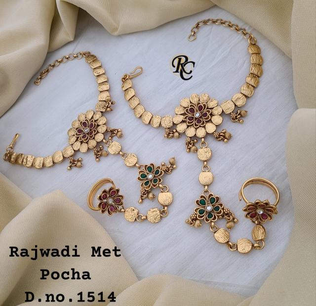 Rajwadi Met Pocha  1514 Artificial Kundan jewelry wholesale in Ahmedabad