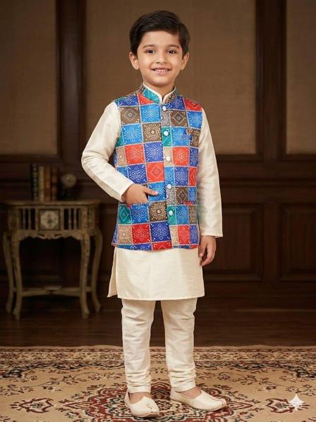 Shree salasar kids kurta koti pyjama set price in surat 