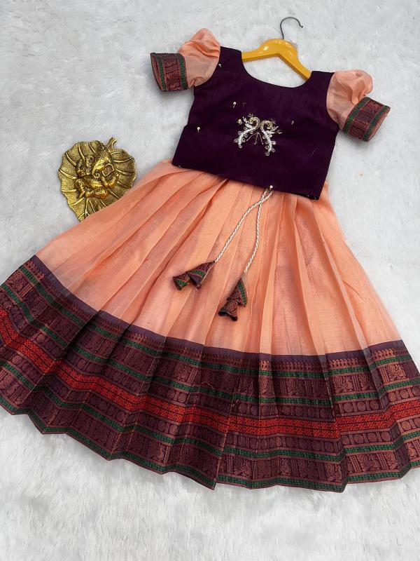 SUMMER kids lehenga cottan silk Pink Children clothing supplier in Mumbai