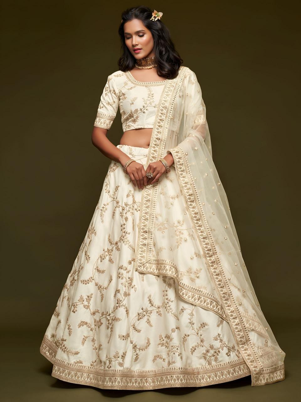 The modern vibes vol 1 Art Silk white Designer Lehengas in Hyderabad