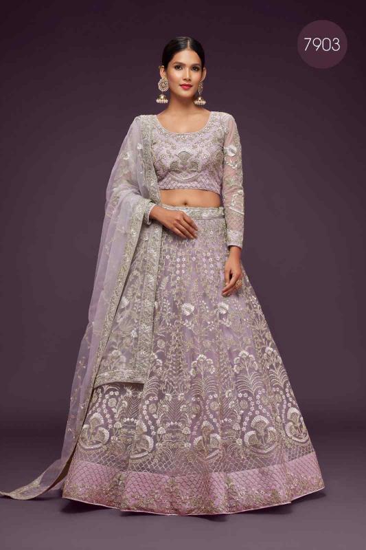 The shimmers vol 1 Soft Net Orchid Lehenga choli manufacturers in Pune