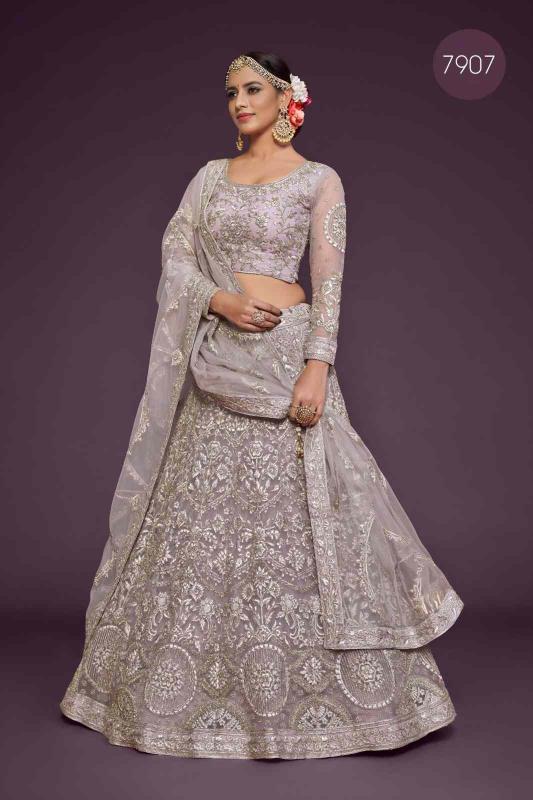 The shimmers vol 1 Soft Net Soft Lavender Lehenga choli wholesale suppliers in India