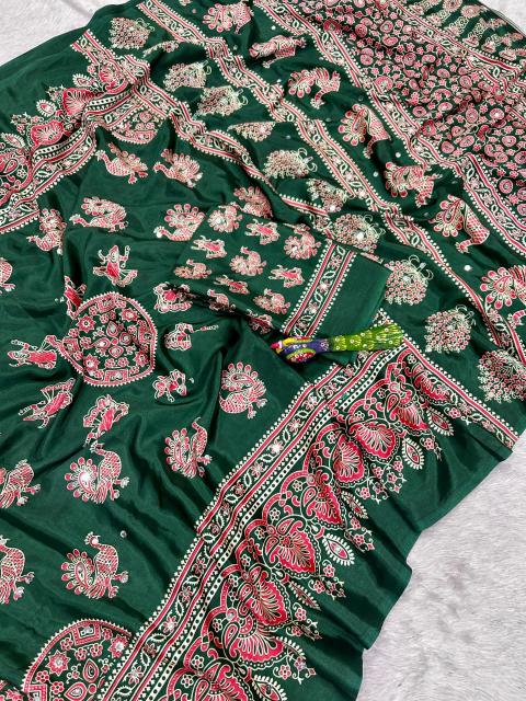 Vastrangan ajarakh print wholesale saree for business 