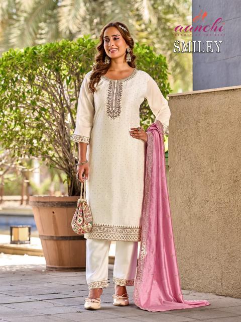 Aanchi smiley 3pcs kurtis wholesale online 