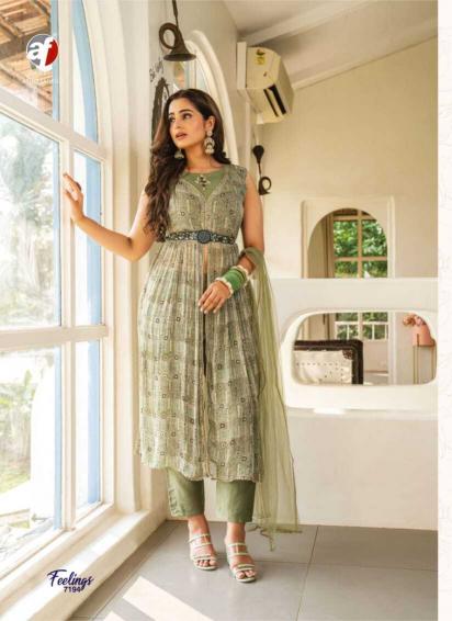 Anju fabrics feelings brand kurtis wholesale 