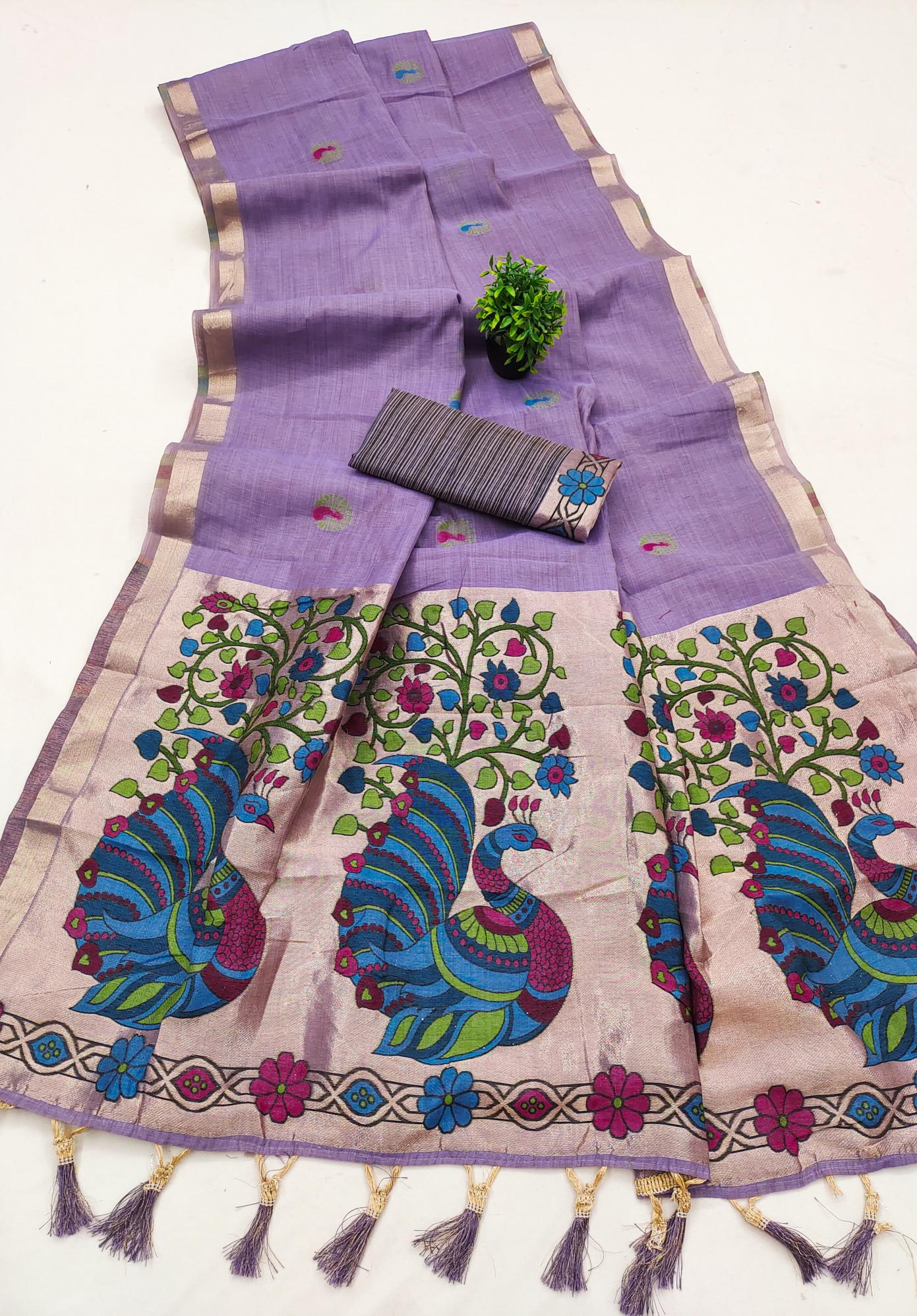 Anupama muga cotton saree wholesale market surat photos 