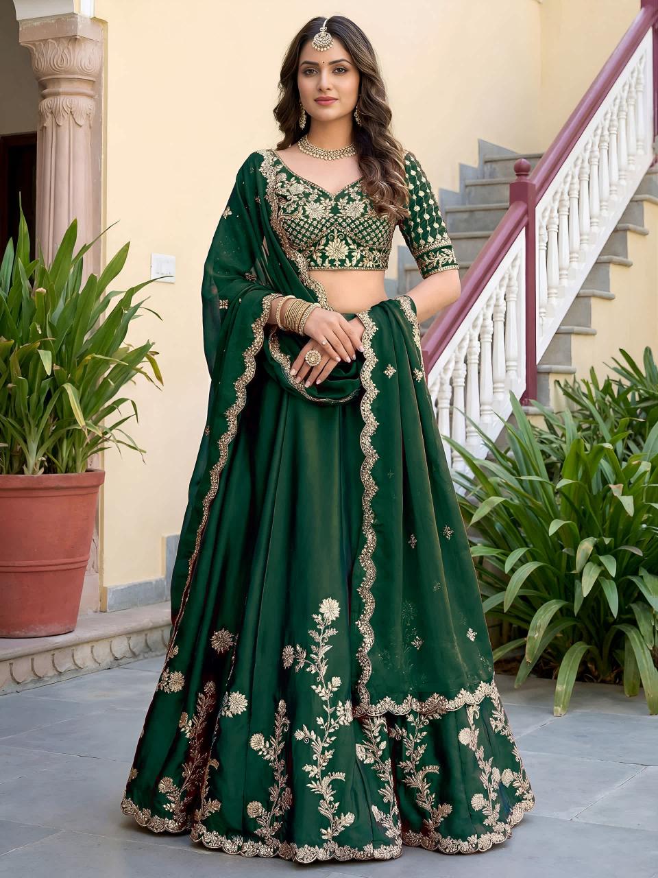 Green 5135 Wholesale lehenga choli manufacturers in Ahmedabad