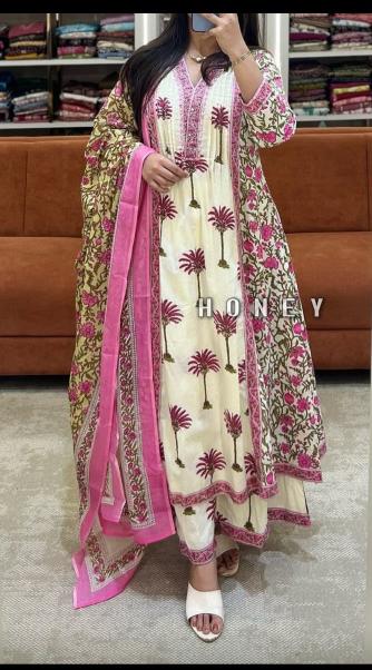 Jaipuri 3pcs kurtis wholesale in ahmedabad 