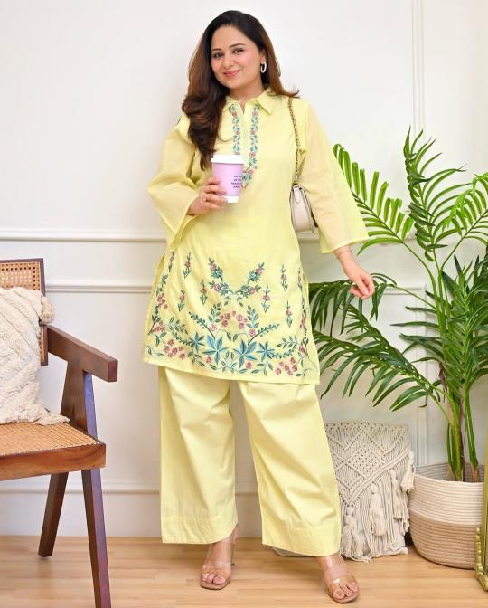 Jaipuri embroidered coord set wholesale female clothing 