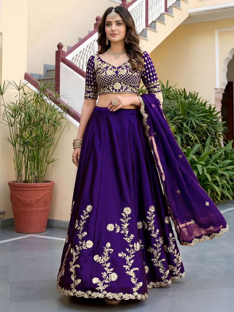 Purple 5135 Bridal lehenga choli wholesalers in Ahmedabad
