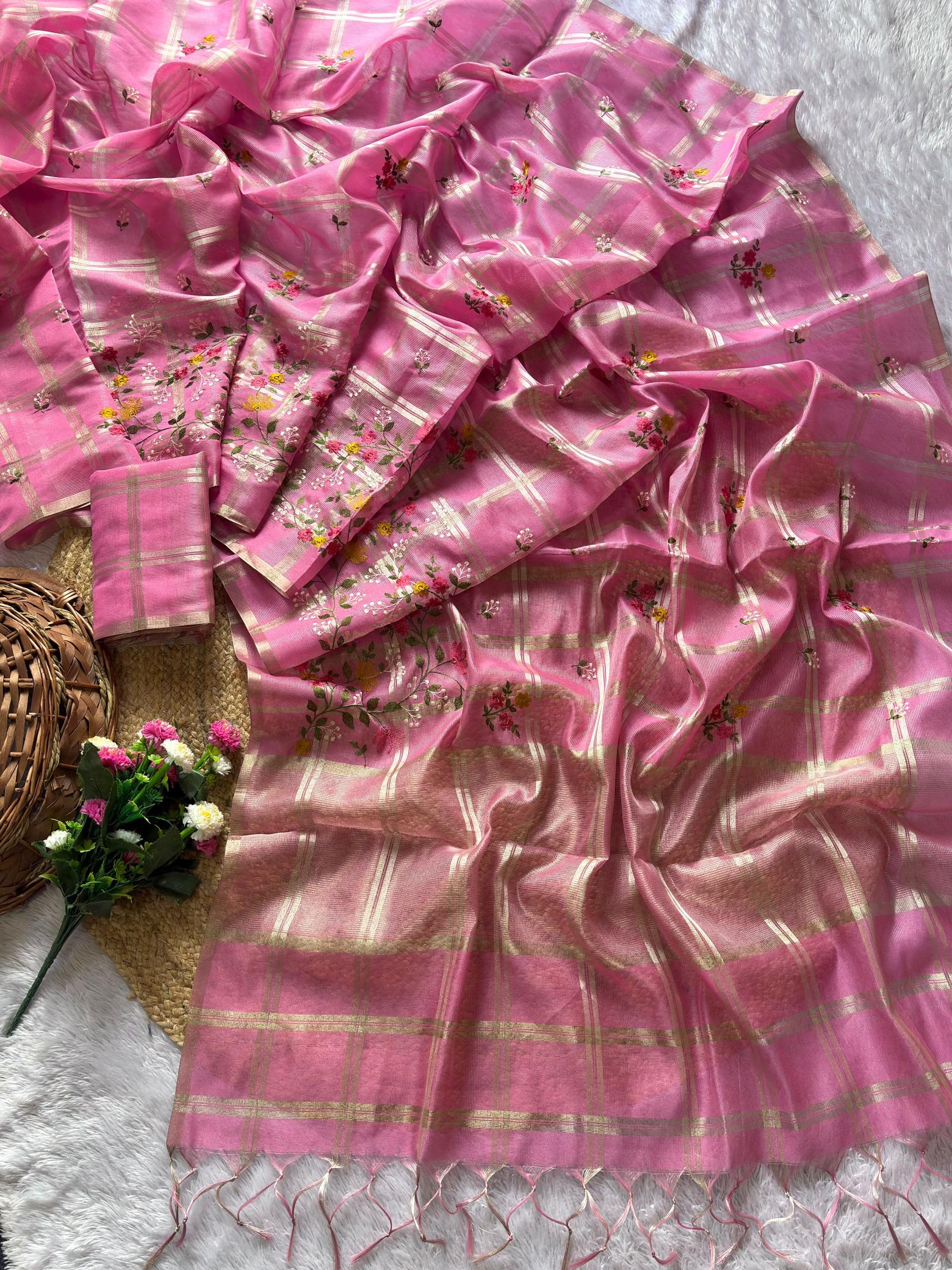 Vastrangan soft tusser silk surat fancy sarees 