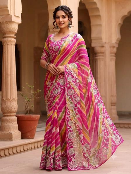 Vinayak multicoloured lehriya saree wholesale cloth market in surat with price 