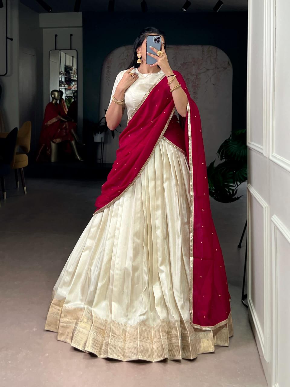 White Embroidered lehenga choli in Valsad