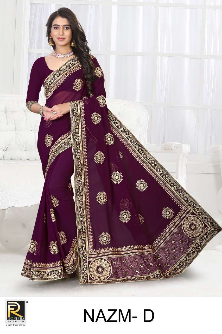 Ranjna  Nazm Festive Wear Georgette Saree Catalog 