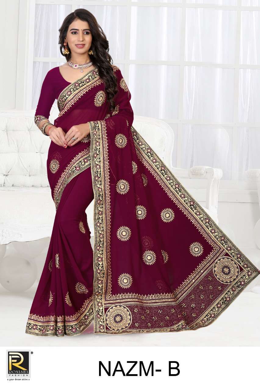 Ranjna  Nazm Festive Wear Georgette Saree Catalog 