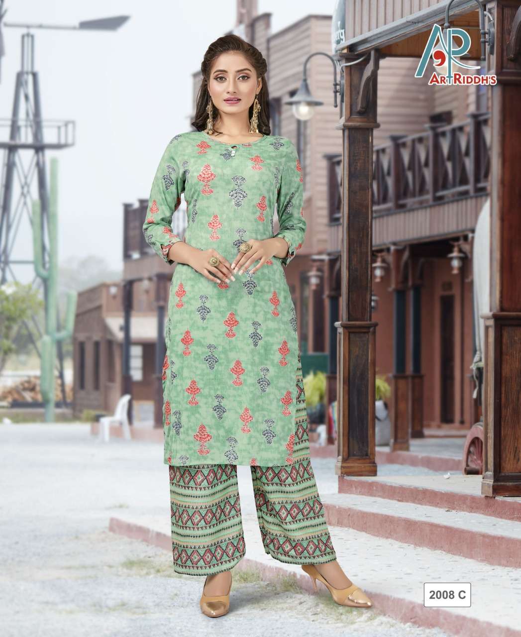 art riddhs parent capsule print Vol-4 kurti with plazo