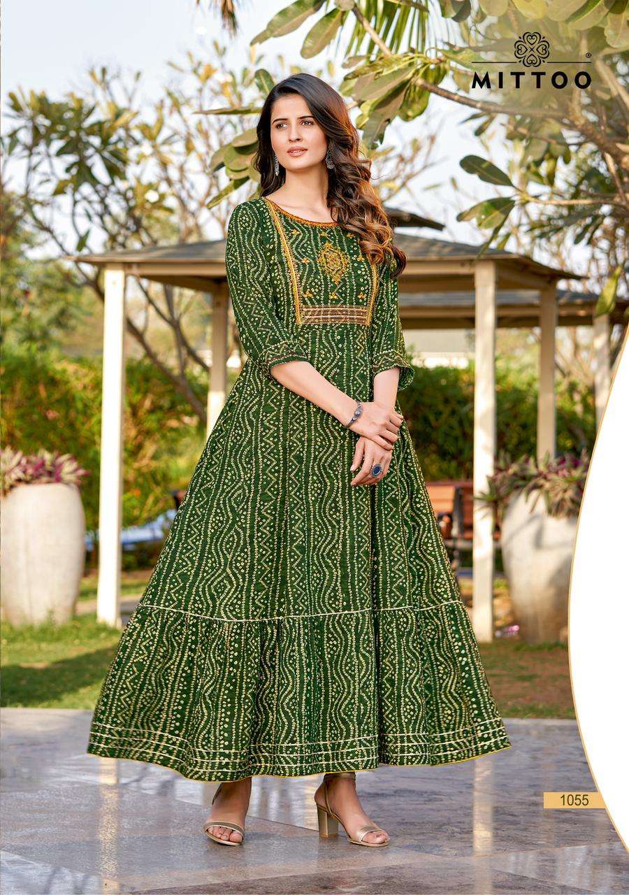 mittoo  present  new catalogue bindi rayon print gwon