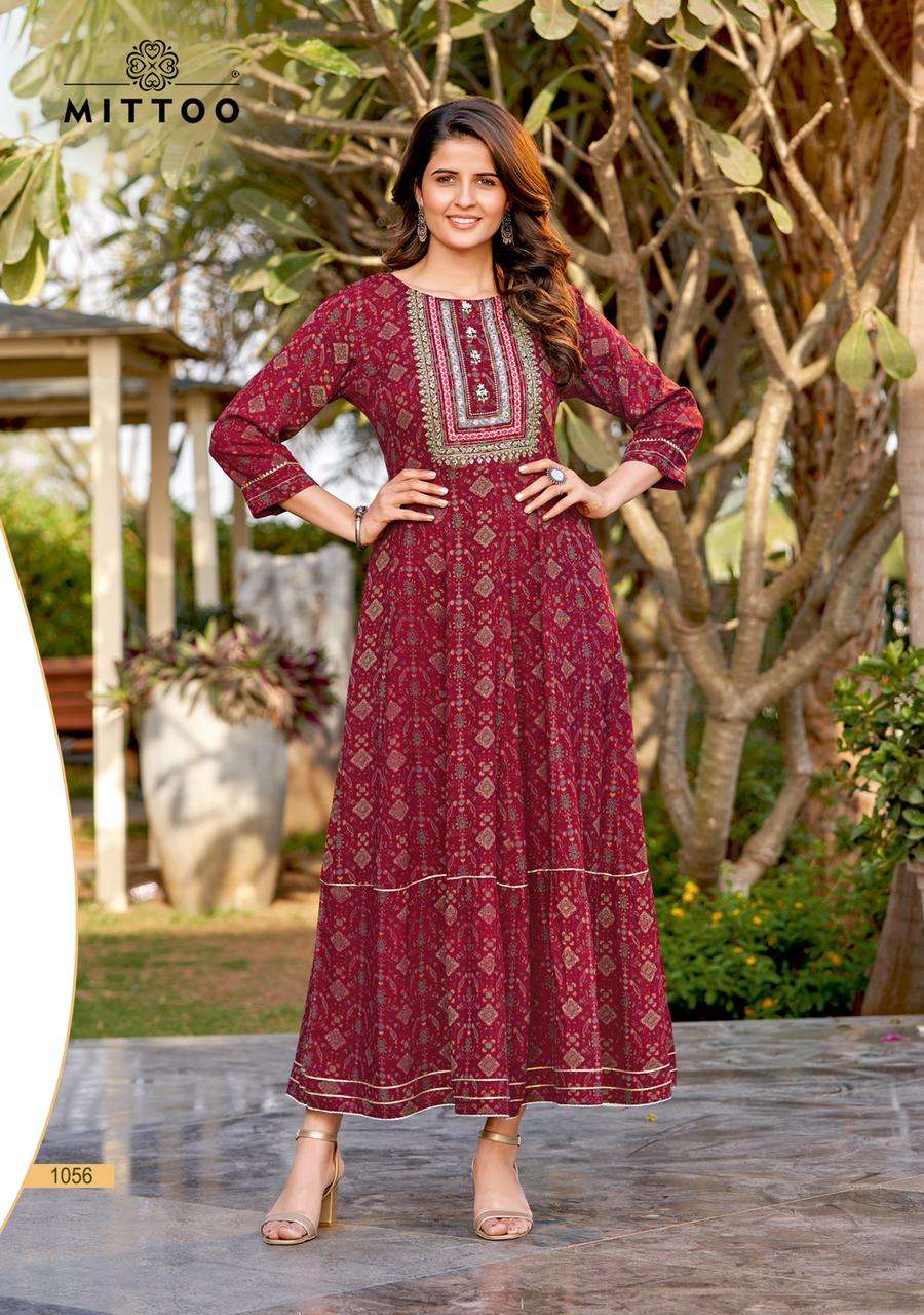 mittoo  present  new catalogue bindi rayon print gwon