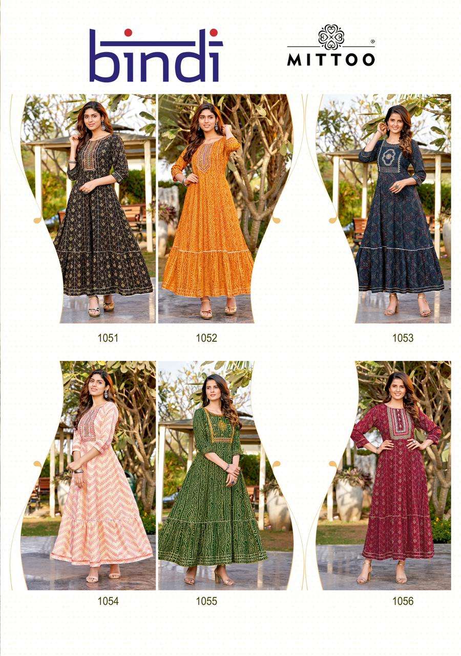 mittoo  present  new catalogue bindi rayon print gwon