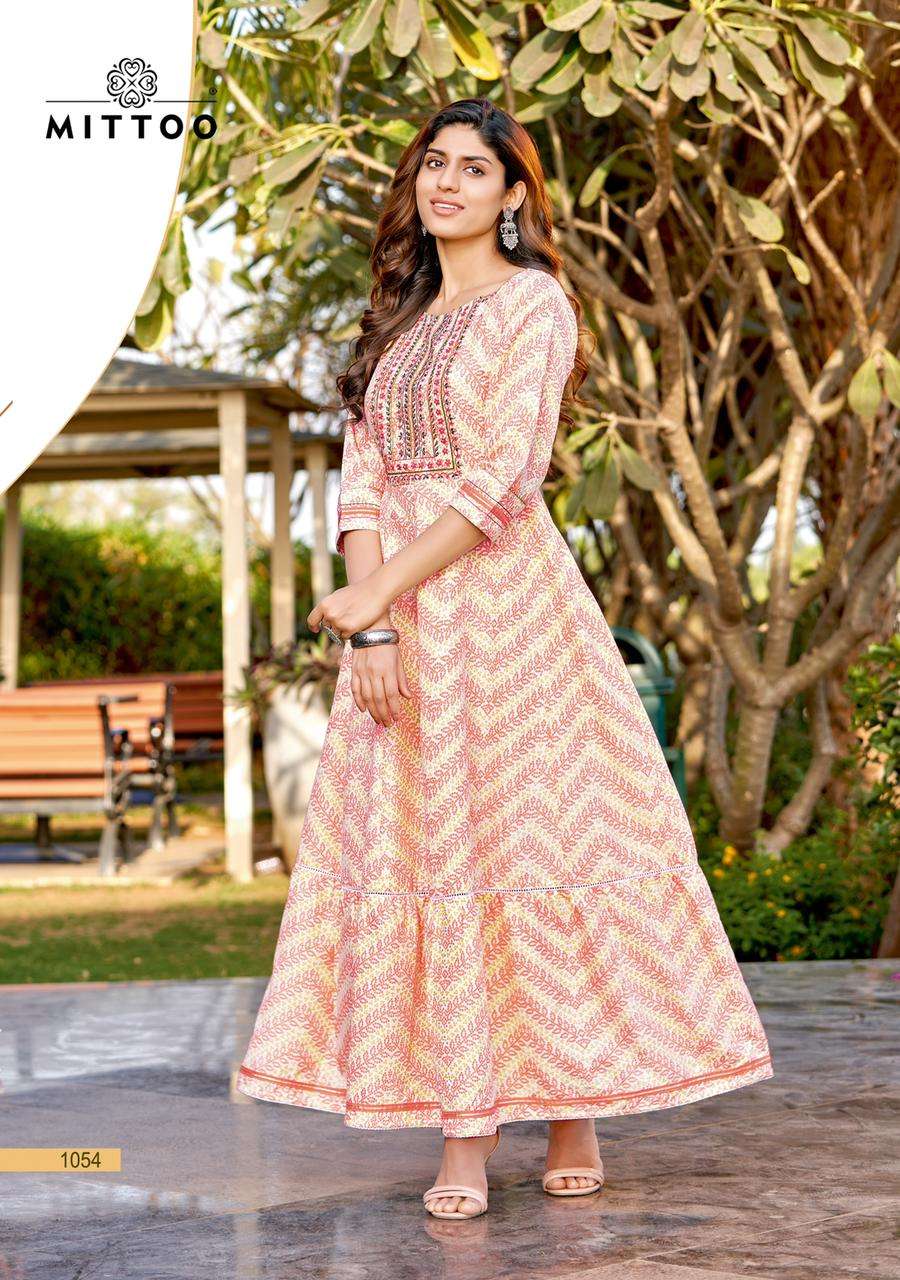 mittoo  present  new catalogue bindi rayon print gwon