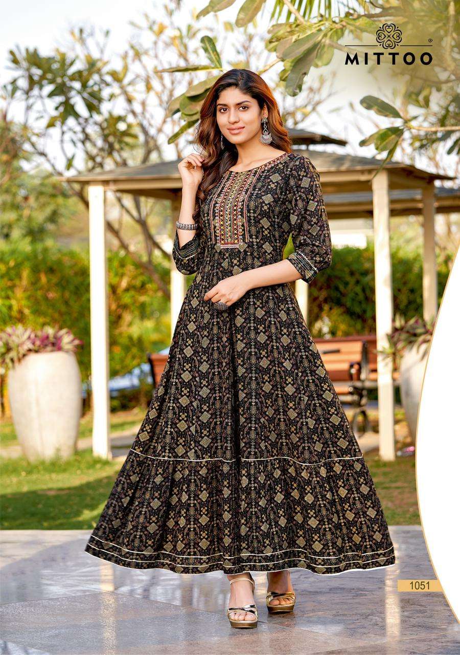 mittoo  present  new catalogue bindi rayon print gwon