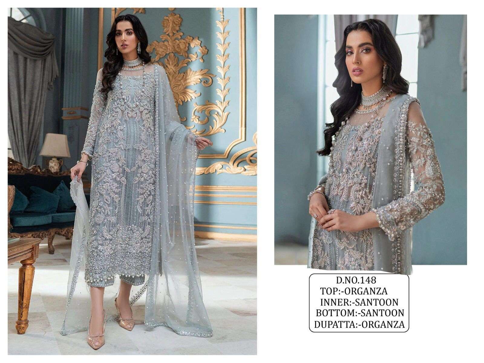KF PRESENTS 148 COLOR EMBROIDERY DESIGNER PAKISTANI SALEAR KAMEEZ WHOLESALE IN SURAT