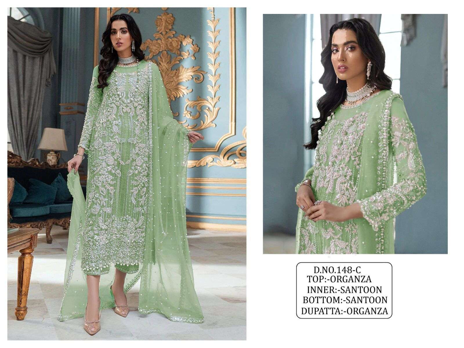 KF PRESENTS 148 COLOR EMBROIDERY DESIGNER PAKISTANI SALEAR KAMEEZ WHOLESALE IN SURAT