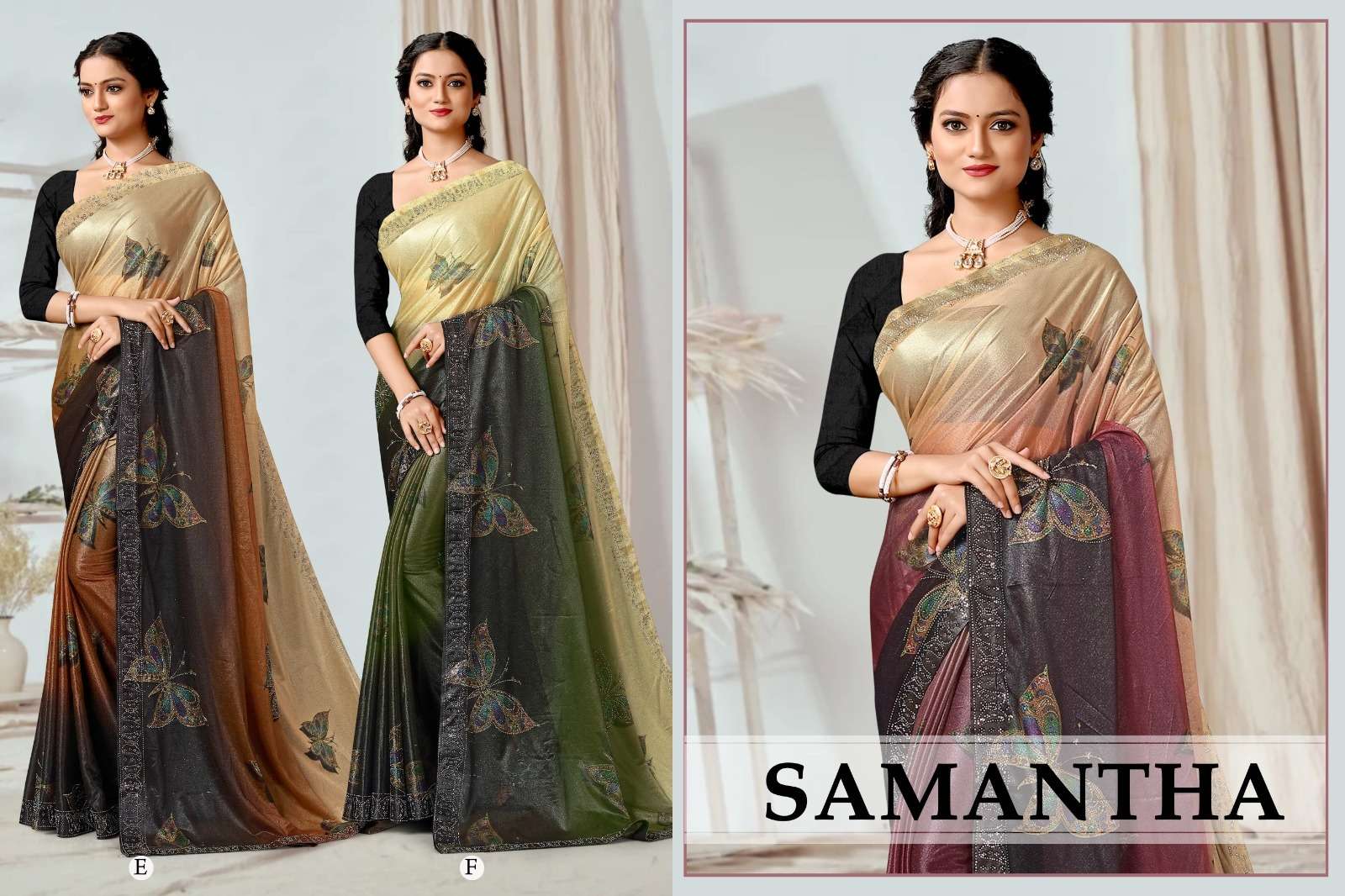 Black Colour Anmol New Designer Party Wear Satin Silk Saree Collection 3209  - The Ethnic World