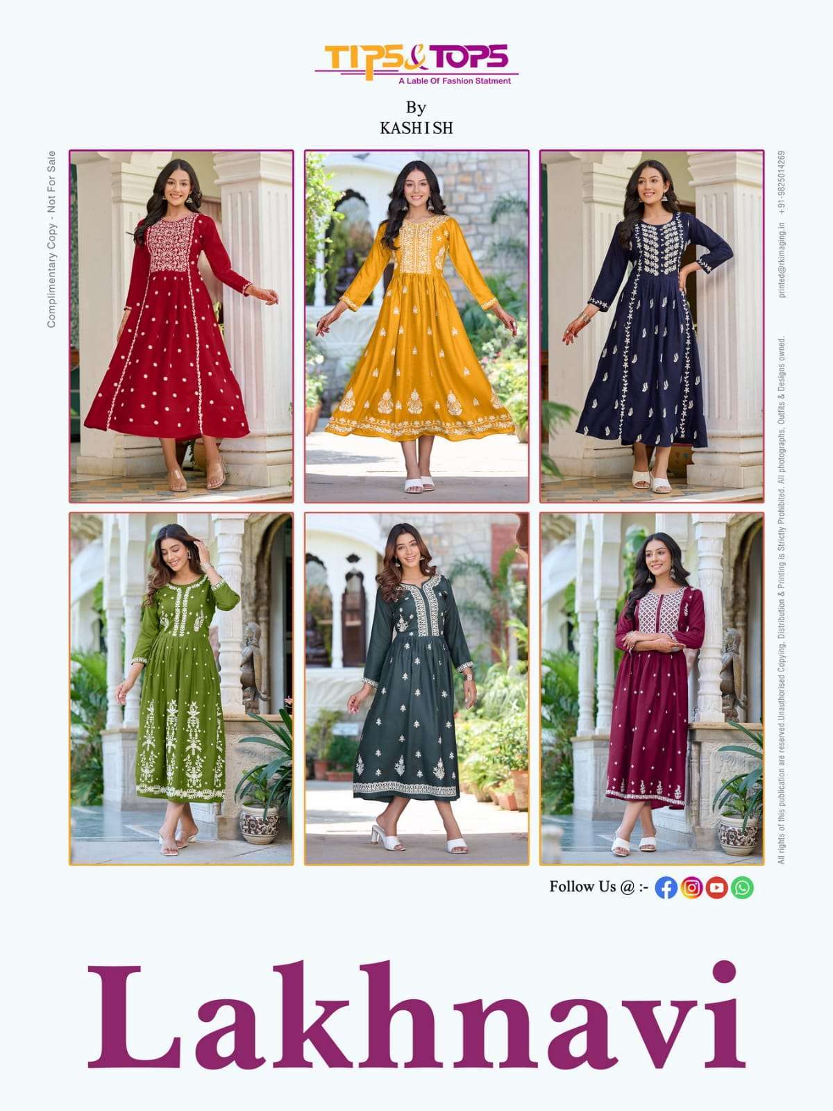 LAKHNAVI VOL-4 BY VAMIKA 1023-A TO 1023-E SERIES RAYON STITCHED DRESSES
